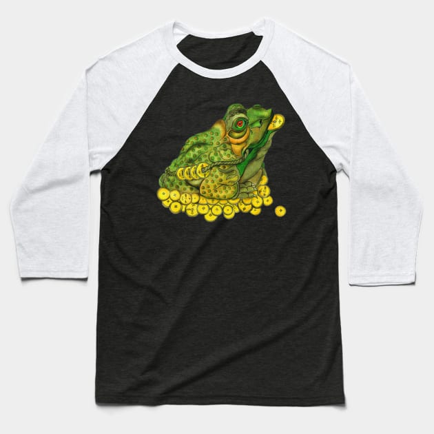 Feng Shui Money Frog for Good Luck Baseball T-Shirt by Rablo